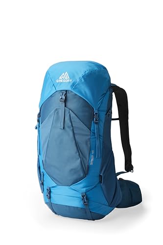Gregory Stout 45L Plus Size Unisex Backpacking Pack, Breathable Backpanel, Internal Hydration Sleeve for Water Reservoir (Bladder Not Included), Plus Size, Compass Blue