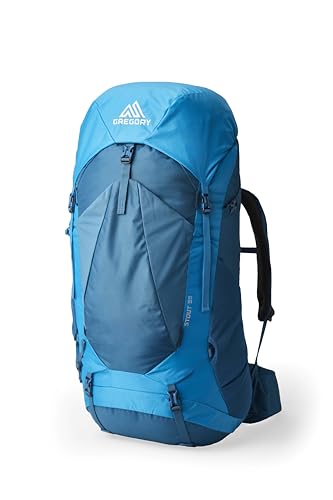 Gregory Stout 55L Unisex Backpacking Pack, Breathable Backpanel, Internal Hydration Sleeve for Water Reservoir (Bladder Not Included), One Size Fits All, Compass Blue