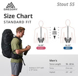 Gregory Stout 55L Unisex Backpacking Pack, Breathable Backpanel, Internal Hydration Sleeve for Water Reservoir (Bladder Not Included), One Size Fits All, Compass Blue