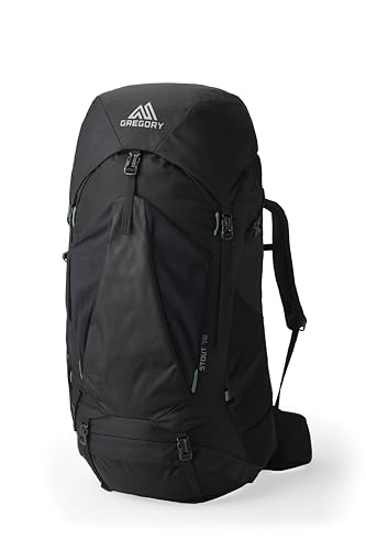 Gregory Stout 70L Unisex Backpacking Pack, Breathable Backpanel, Internal Hydration Sleeve for Water Reservoir (Bladder Not Included), One Size Fits All, Forest Black
