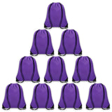 Grneric 10Pcs Drawstring Backpack Bulk Cinch Bag, Drawstring Bags Polyester for Gym Sports Beach Party Trip (Purple)
