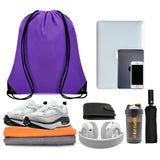 Grneric 10Pcs Drawstring Backpack Bulk Cinch Bag, Drawstring Bags Polyester for Gym Sports Beach Party Trip (Purple)