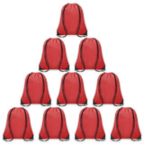 Grneric 10Pcs Drawstring Backpack Bulk Cinch Bag, Drawstring Bags Polyester for Gym Sports Beach Party Trip (Red)