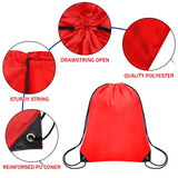 Grneric 10Pcs Drawstring Backpack Bulk Cinch Bag, Drawstring Bags Polyester for Gym Sports Beach Party Trip (Red)