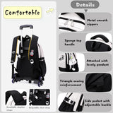 GRUOTEIS Girls Boys Rolling Backpack, Elementary Middle School Kids Bookbag Roller Backpack for Boys Girls with 2 Wheels, White