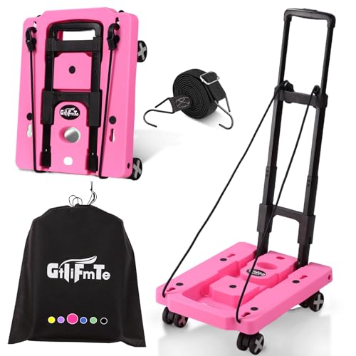 GtIiFmTe Foldable Hand Truck, Lightweight Luggage Cart for Airport Car Seat