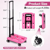 GtIiFmTe Foldable Hand Truck, Lightweight Luggage Cart for Airport Car Seat