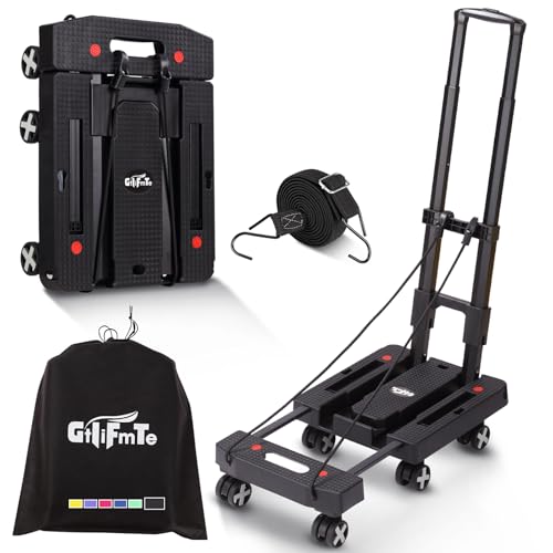 GtIiFmTe Foldable Hand Truck, Lightweight Luggage Cart for Airport Car Seat