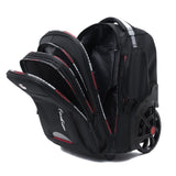 GUANGJUYUAN Rolling Backpack for Adults, 22 Inch Backpack with Wheels for Business, College Student and Travel Commuter, Waterproof Wheeled Backpack (black)