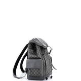 Gucci, Pre-Loved Ophidia Flap Backpack GG Coated Canvas Medium, Gray