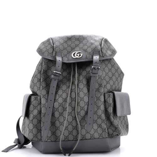 Gucci, Pre-Loved Ophidia Flap Backpack GG Coated Canvas Medium, Gray | Backpacks4Less