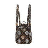 Guess Bags House Party Backpack, Brown Logo Multi, Taglia unica