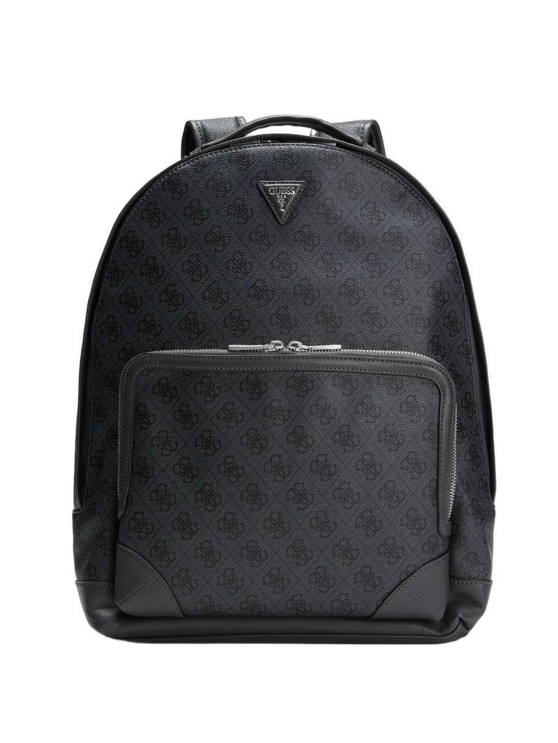 GUESS Milano Quattro G Backpack with Two - Compartment Construction and Silver - Tone Hardware