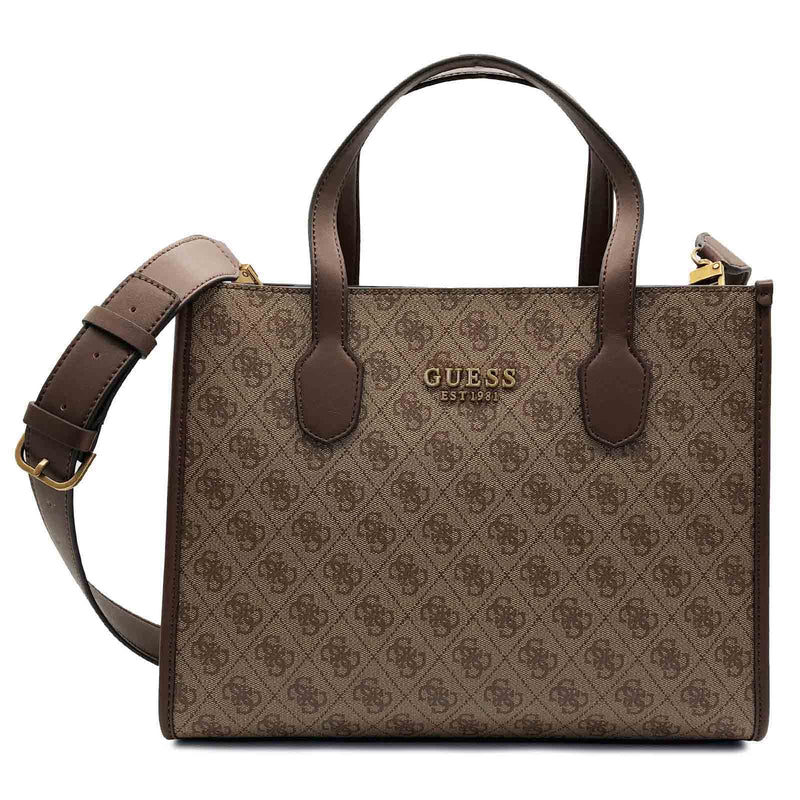 Guess SB866522 Sylvana Women's Handbag, LATTE LOGO/BROWN