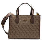 Guess SB866522 Sylvana Women's Handbag, LATTE LOGO/BROWN