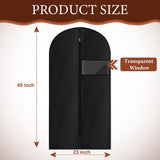 Guirnd Hanging Garment Bag, 45 Inch Black Garment Covers with Zipper, Garment Covers for Storage and Travel, Hanging Clothes Cover Dress Suit Bag for Clothes, Coats, Jackets(2 Packs)