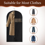 Guirnd Hanging Garment Bag, 45 Inch Black Garment Covers with Zipper, Garment Covers for Storage and Travel, Hanging Clothes Cover Dress Suit Bag for Clothes, Coats, Jackets(2 Packs)