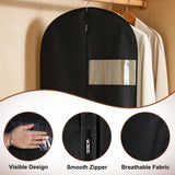 Guirnd Hanging Garment Bag, 45 Inch Black Garment Covers with Zipper, Garment Covers for Storage and Travel, Hanging Clothes Cover Dress Suit Bag for Clothes, Coats, Jackets(2 Packs)
