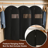 Guirnd Hanging Garment Bag, 45 Inch Black Garment Covers with Zipper, Garment Covers for Storage and Travel, Hanging Clothes Cover Dress Suit Bag for Clothes, Coats, Jackets(2 Packs)