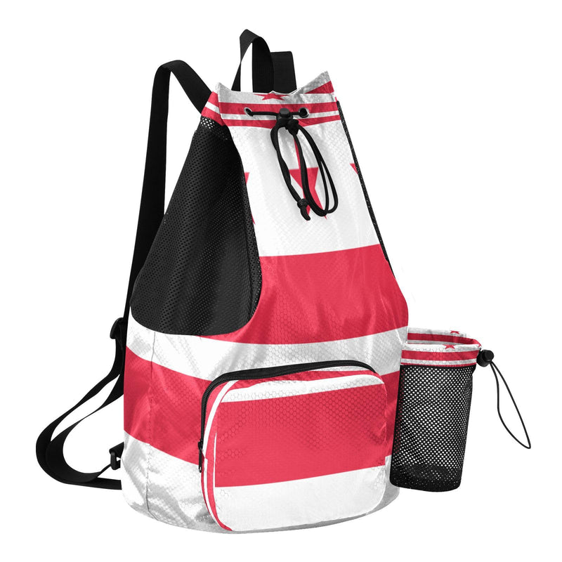 GuoChe Beach Drawstring Bags Camp Bag With Water Bottle Pocket Cinch Back Sack Waterproof Washington D.c. Flag
