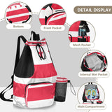 GuoChe Beach Drawstring Bags Camp Bag With Water Bottle Pocket Cinch Back Sack Waterproof Washington D.c. Flag