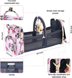 GurZinn Diaper Bag Backpack with Changing Station, Foldable for Bady Toddler, 3 in 1 Large Capacity Newborn Essentials Organizer with Stroller Hook for Girls and Boys（Pink）