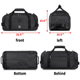 Gym Duffle Bag Backpack Waterproof Sports Duffel Bags Travel Weekender Bag for Men Women Overnight Bag with Shoes Compartment Black - Perfect Fathers Day Gifts for Dad/Men/Husband