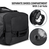 Gym Duffle Bag Backpack Waterproof Sports Duffel Bags Travel Weekender Bag for Men Women Overnight Bag with Shoes Compartment Black - Perfect Fathers Day Gifts for Dad/Men/Husband