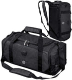 Gym Duffle Bag Backpack Waterproof Sports Duffel Bags Travel Weekender Bag for Men Women Overnight Bag with Shoes Compartment Black - Perfect Fathers Day Gifts for Dad/Men/Husband