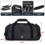 Gym Duffle Bag Backpack Waterproof Sports Duffel Bags Travel Weekender Bag for Men Women Overnight Bag with Shoes Compartment Black - Perfect Fathers Day Gifts for Dad/Men/Husband
