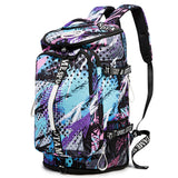 Gym Duffle Bag Backpack with Shoe Compartment,4 ways Travel Backpack for Women and Men,Multi-Functional Weekender bag with Waterproof Layer&Laptop Compartment for Fitness, Travel,Camping(Multicolor)