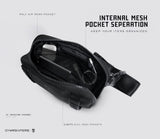 Gymreapers Travel Small Crossbody Bags for Men & Women with Hidden Pocket - Waterproof Crosssbody Fanny Pack for Men with Adjustable Shoulder Sling Belt for Traveling, Running & Hiking (Onyx)