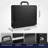 HAESTUS Briefcases for Men, Professional Leather Briefcase with Lock, Hard Shell Business Brief Case, Durable Executive Attache Case for Laptop Documents, Mens Hard Briefcase for Work Office Travel