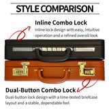 HAESTUS Briefcases for Men, Professional Leather Briefcase with Lock, Hard Shell Business Brief Case, Durable Executive Attache Case for Laptop Documents, Mens Hard Briefcase for Work Office Travel