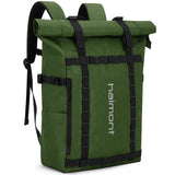 Haimont Rolltop Backpack Commuter Carry on Backpack for Women Men Water - Resistant Daypack with Multiple Pockets, 20L, Army Green