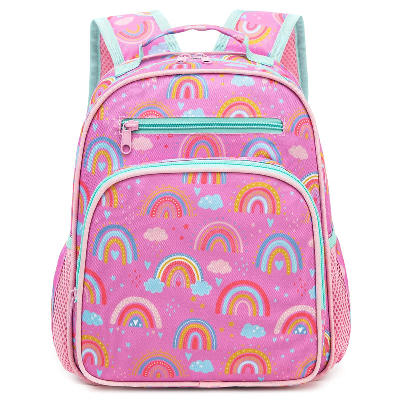 Hairao Toddler Backpack for Girls 2 - 4,Preschool Kindergarten Rainbow Backpacks,Small Backpack for Kids,Toddler Bookbag with Chest Strap