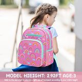 Hairao Toddler Backpack for Girls 2 - 4,Preschool Kindergarten Rainbow Backpacks,Small Backpack for Kids,Toddler Bookbag with Chest Strap