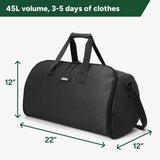 Halfday Convertible 2 - in - 1 Garment Duffel Weekender Bag 45L | Wrinkle - Free Travel, Hanging Suit Compartment, Shoe Pockets, Trolley Sleeve. Durable & Water - Resistant Carry - on, Shadow