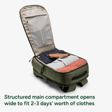 Halfday Roamer All - in - One Travel Backpack | 15” Laptop Compartment, Built - In Shoe/Laundry Pouch, Magnetic Sternum Strap, Padded Shoulder Support | Weekend & Business Trip Carry - on Bag, Olive