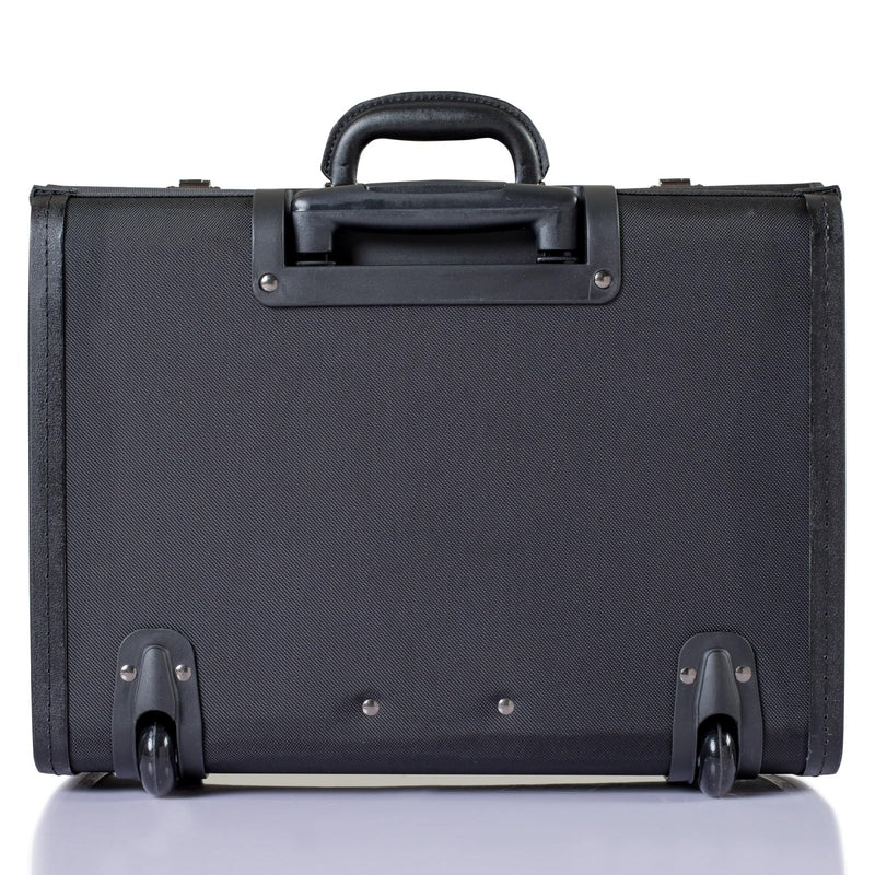 HAMMER ANVIL 19 Wheeled Briefcase Rolling Case Sales Sample Pilot Lawyer Attache Black Ballistic Nylon