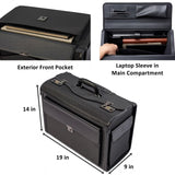 HAMMER ANVIL 19 Wheeled Briefcase Rolling Case Sales Sample Pilot Lawyer Attache Black Ballistic Nylon