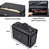 HAMMER ANVIL 19 Wheeled Briefcase Rolling Case Sales Sample Pilot Lawyer Attache Black Leatherette