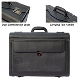 HAMMER ANVIL 19 Wheeled Briefcase Rolling Case Sales Sample Pilot Lawyer Attache Black Leatherette
