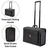 HAMMER ANVIL 19 Wheeled Briefcase Rolling Case Sales Sample Pilot Lawyer Attache Black Leatherette