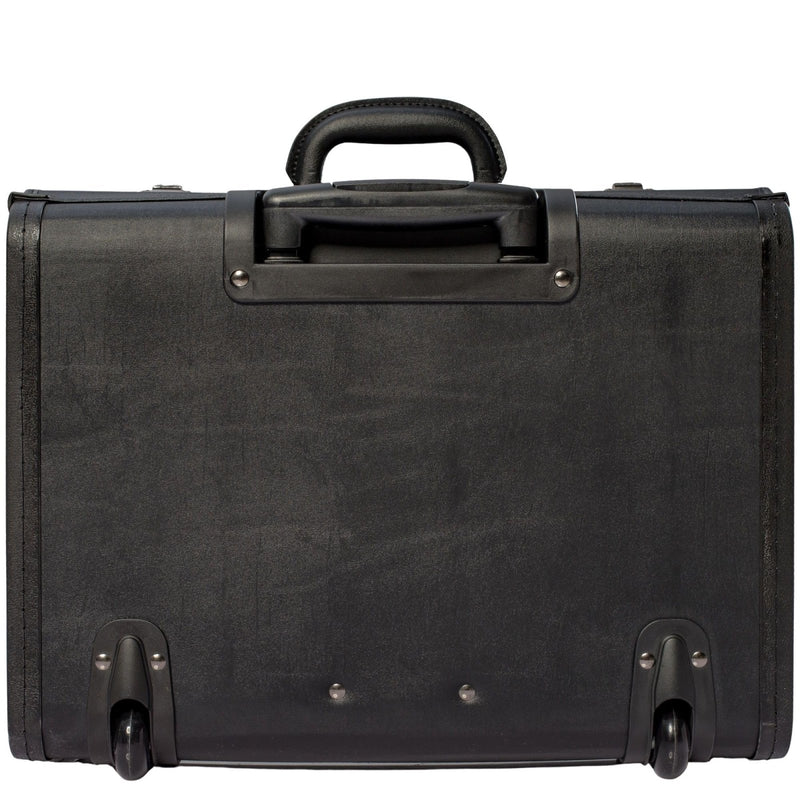 HAMMER ANVIL 19 Wheeled Briefcase Rolling Case Sales Sample Pilot Lawyer Attache Black Leatherette