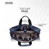 HAMMONDS FLYCATCHER Genuine Leather Laptop Bag for Men with Padded 15.6 Inch Laptop Sleeve, Leather Messenger Bag for Men - Briefcases with Multi Pockets for Office and Travel Use - Blue