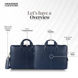 HAMMONDS FLYCATCHER Genuine Leather Laptop Bag for Men with Padded 15.6 Inch Laptop Sleeve, Leather Messenger Bag for Men - Briefcases with Multi Pockets for Office and Travel Use - Blue