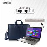 HAMMONDS FLYCATCHER Genuine Leather Laptop Bag for Men with Padded 15.6 Inch Laptop Sleeve, Leather Messenger Bag for Men - Briefcases with Multi Pockets for Office and Travel Use - Blue