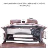 Handmade World Convertible Leather Laptop Backpack for Men – 17 Inch Business Travel Bag, 2-in-1 Messenger & Backpack, Full Grain Leather Work Bag, Carry On Professional Office Bag (12" x 16")