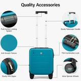 Hanke 16 Inch Underseat Carry On Luggage with Wheels Hard Shell Mini Small Suitcases Carry On Bag for Airline Approved TSA Luggage Lightweight Travel Suitcase(Caribbean Blue)